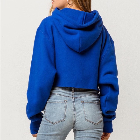 royal blue crop hoodie
